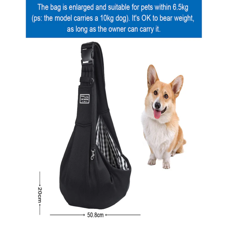 Pet Carrier Sling for Small Dogs, Pet Carrier Bags Dog Purse with Shoudler Strap(Black)