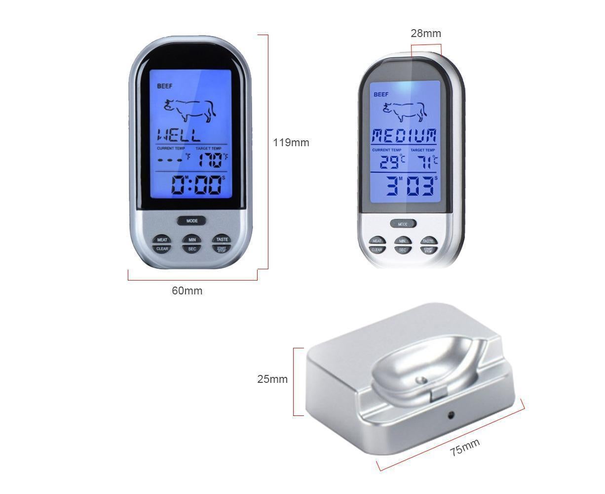 Digital Meat Thermometer - Wireless Remote - Waterproof