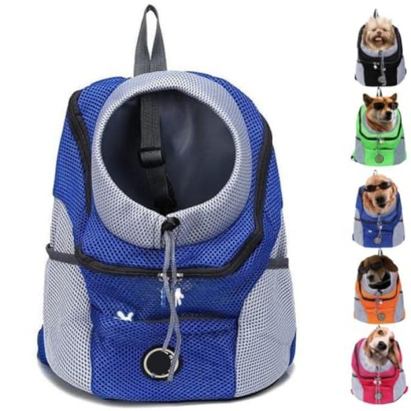 Breathable Mesh Pet Carrier Backpack For Dogs Cats Hiking Travel - Blue S