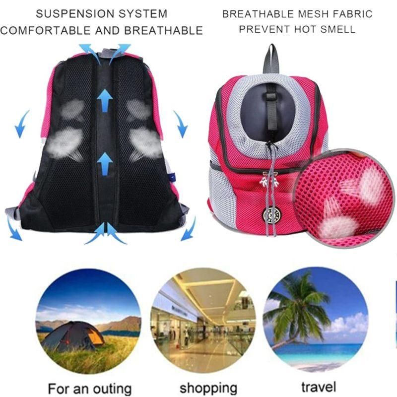 Breathable Mesh Pet Carrier Backpack For Dogs Cats Hiking Travel - Green S