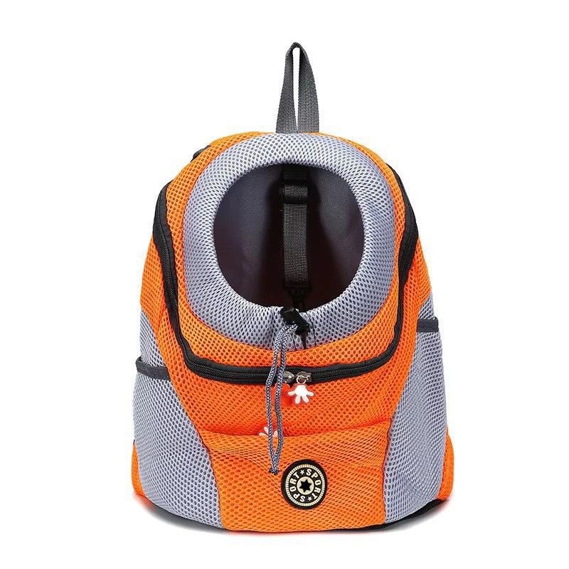 Breathable Mesh Pet Carrier Backpack For Dogs Cats Hiking Travel - Orange M