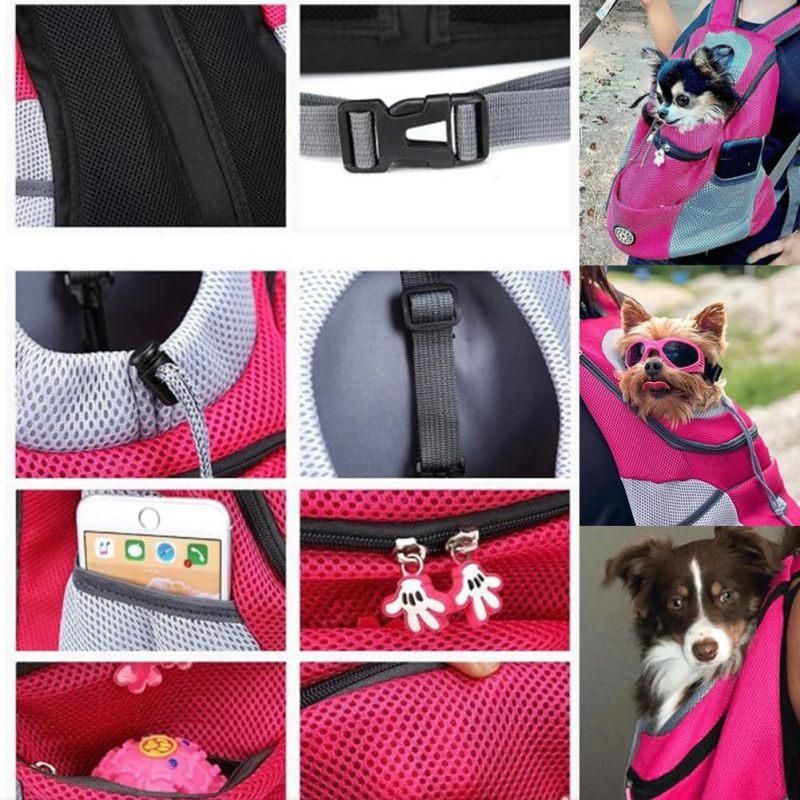 Breathable Mesh Pet Carrier Backpack For Dogs Cats Hiking Travel - Orange M