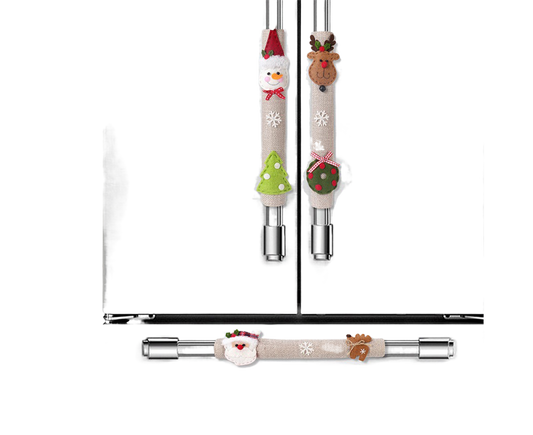 3Pcs Xmas Fridge Handle Covers Protector
