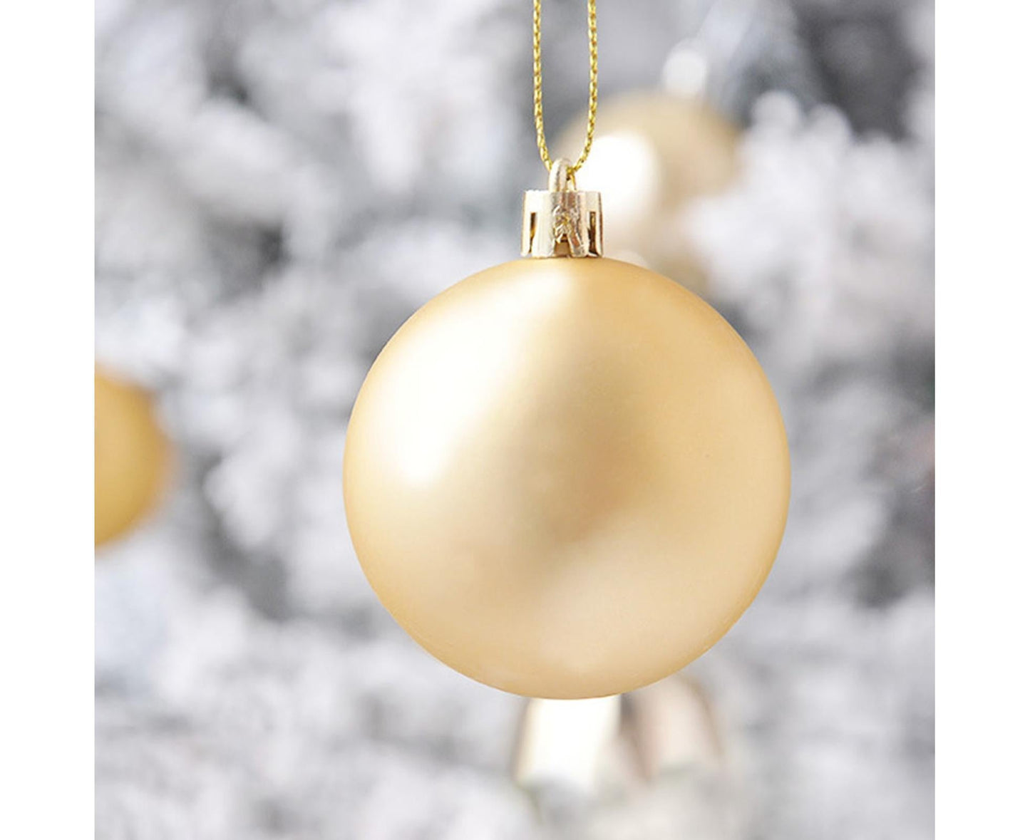 24Pcs Xmas Balls Glitter-Golden 4cm