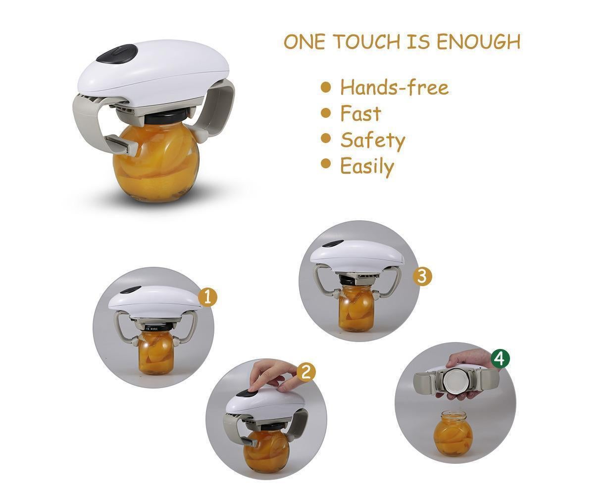Electric Jar Opener One Touch Jar Opener white
