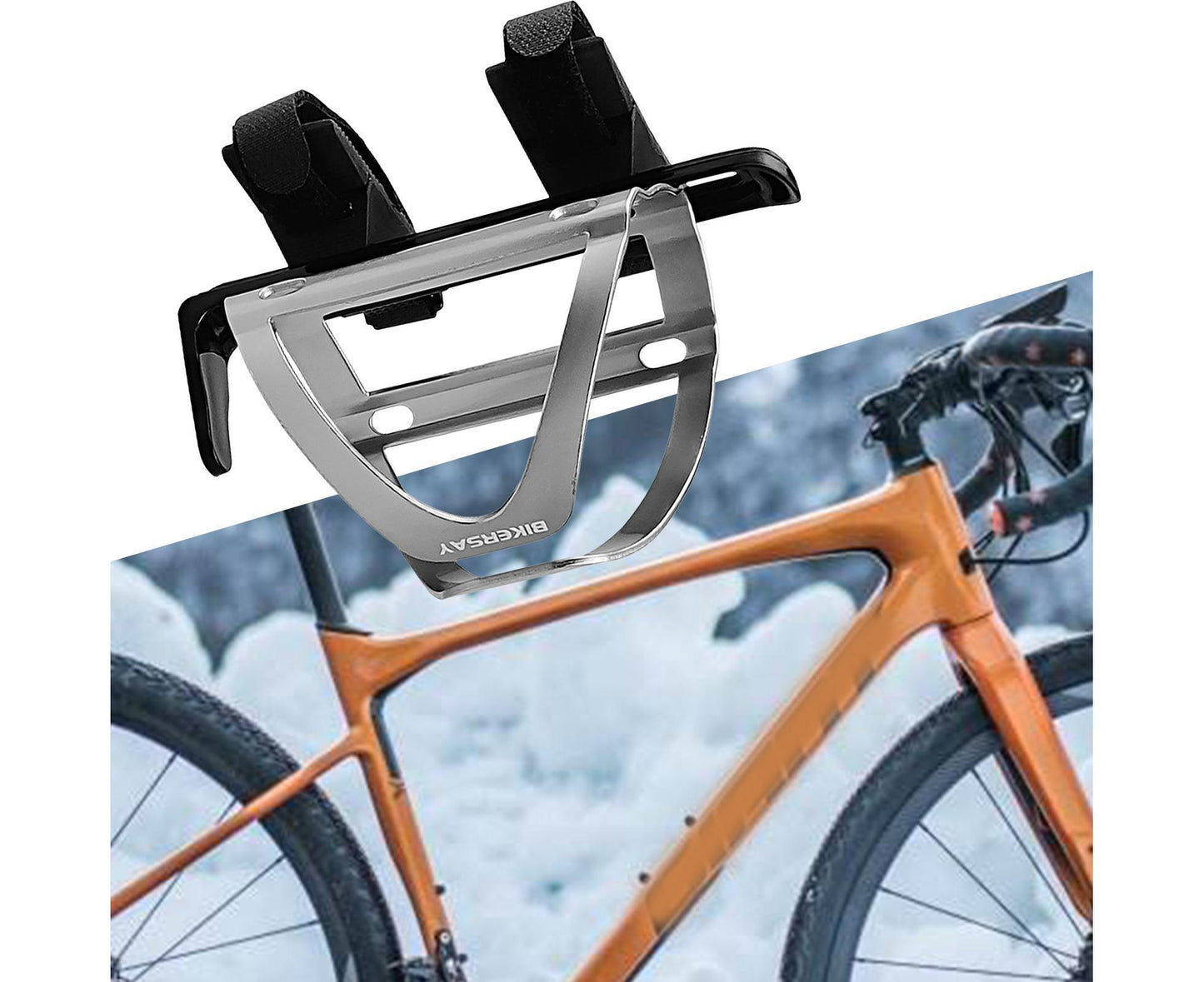 BIKERSAY Bike Water Bottle Holder Good Toughness Anti Fall Ultralight Opening Adjustable Bicycle Cup Holder for Riding