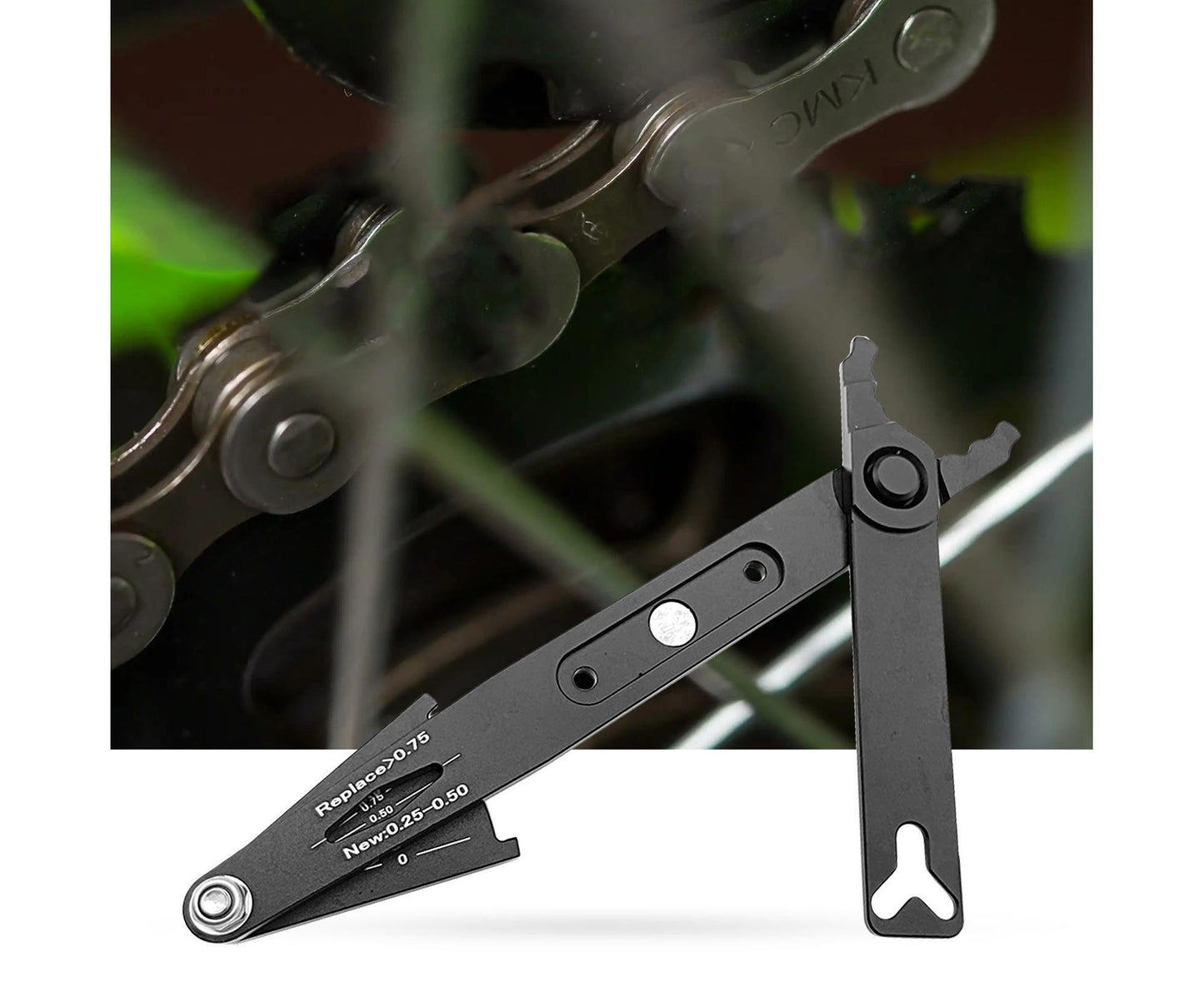 Chain Wear Detection Tool Ergonomic Design High Strength Bike Chain Buckle Removal Plier with Scale for Mountain Bike