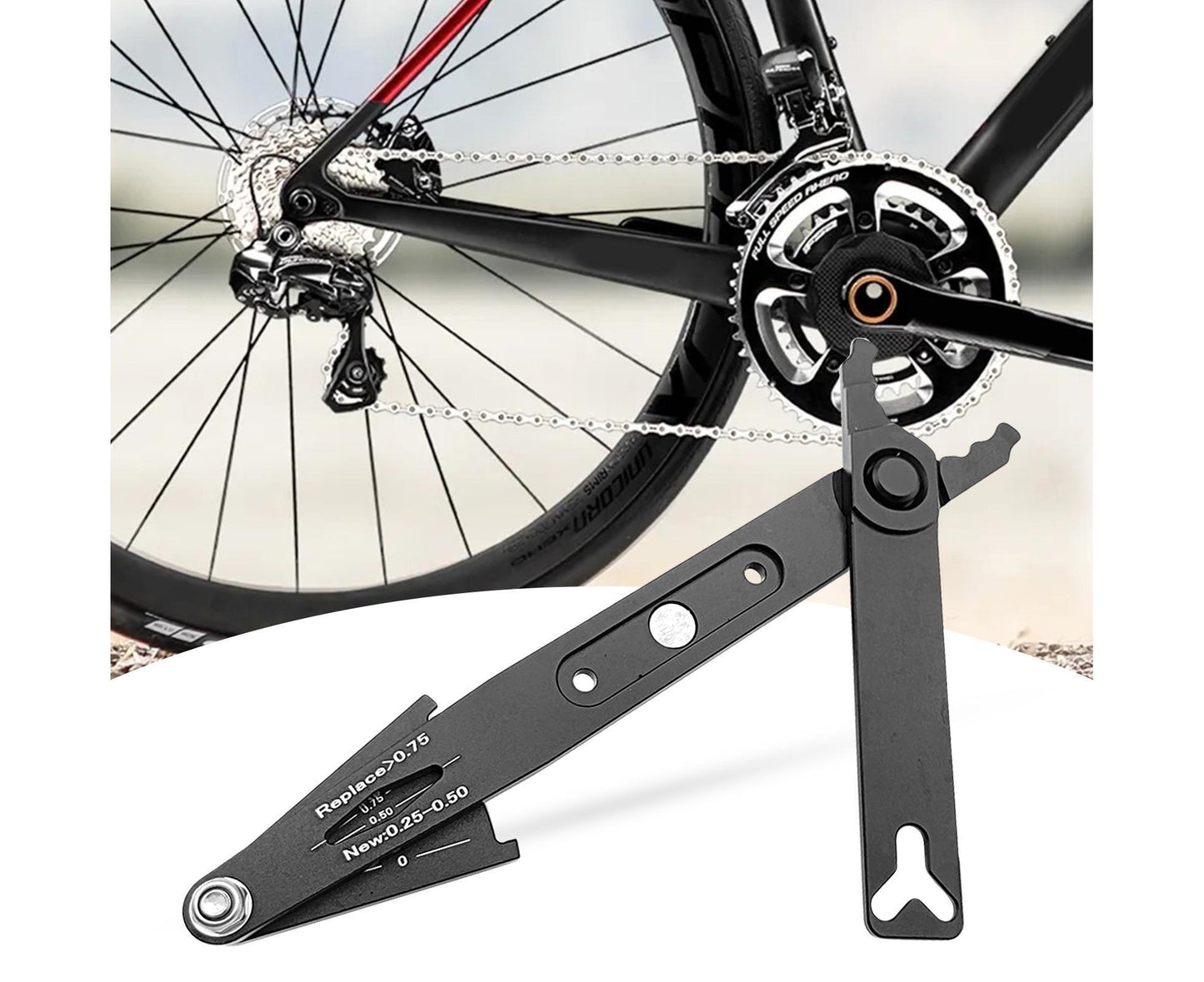 Chain Wear Detection Tool Ergonomic Design High Strength Bike Chain Buckle Removal Plier with Scale for Mountain Bike