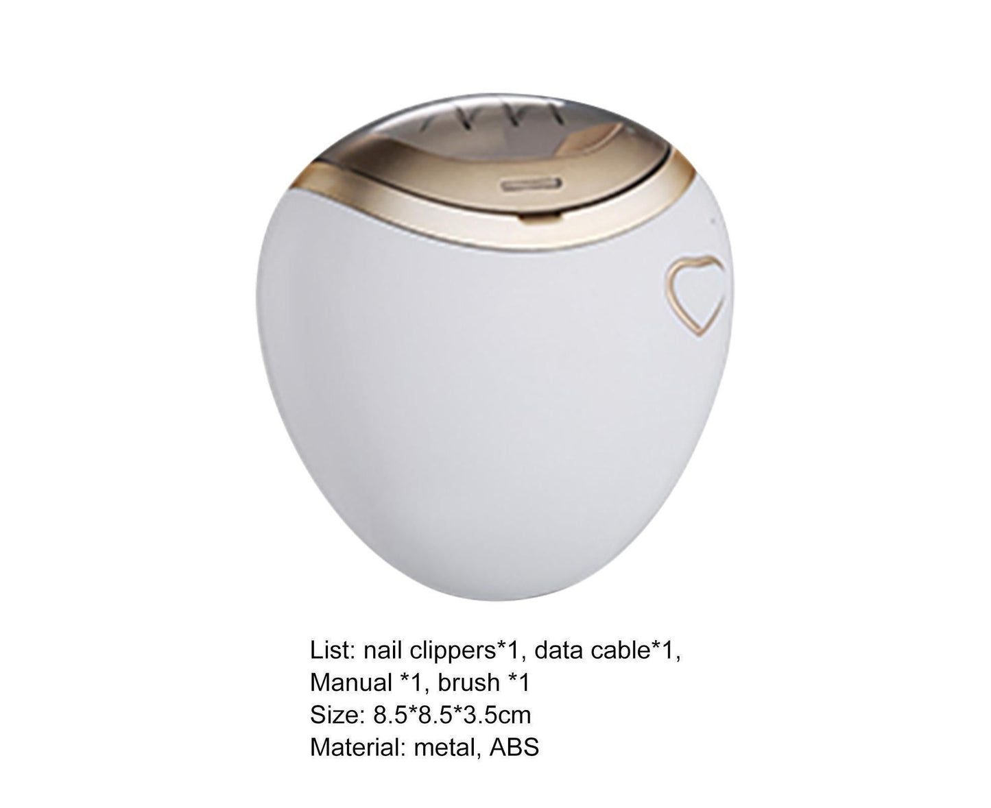 Nail Cutter Labor-saving Low Noise Electric Fingernail Clipper-White