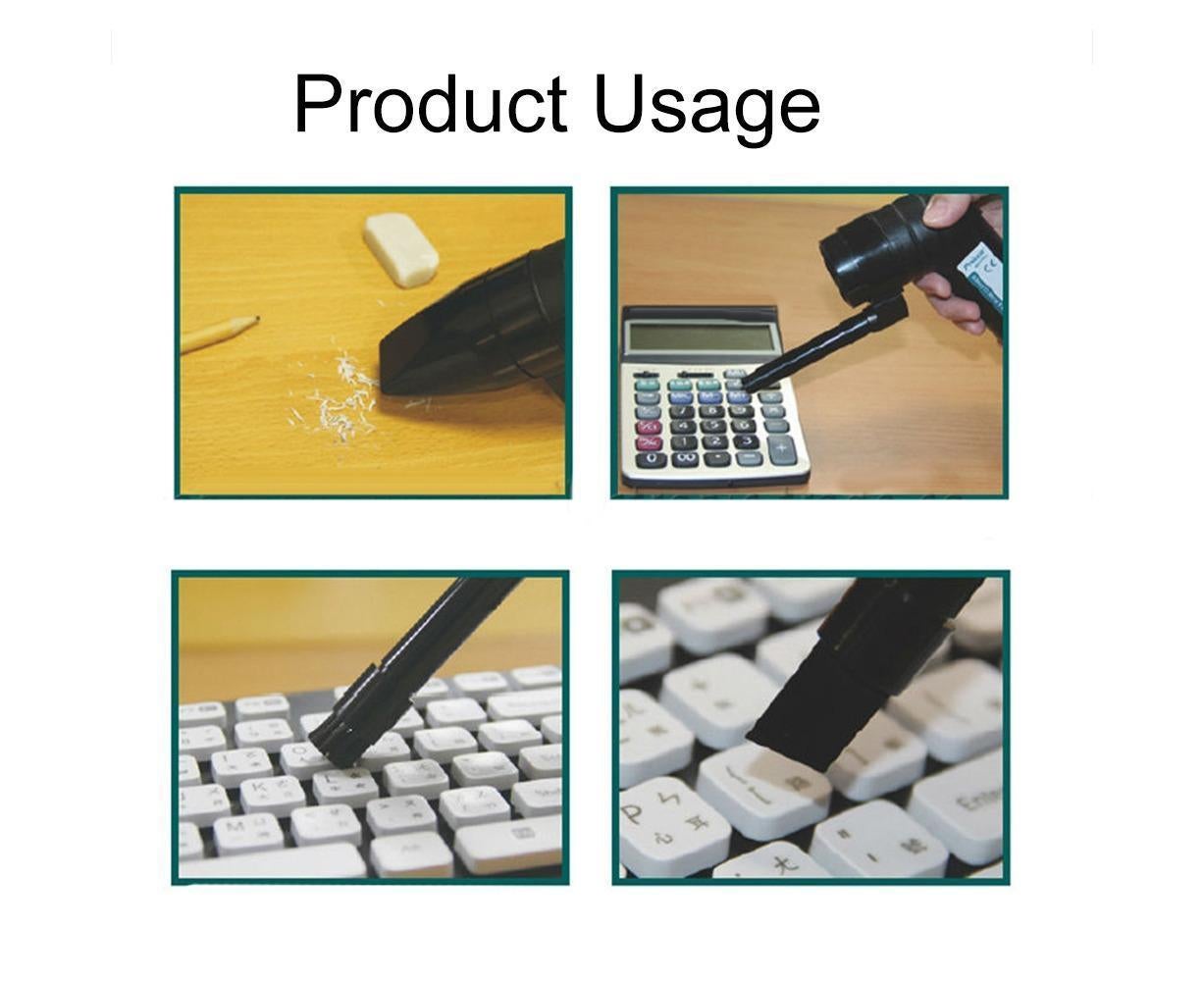 25000rpm Mini Blower Vacuum Cleaner Cleaning Tool for PC Keyboard Laptop Printer - Black