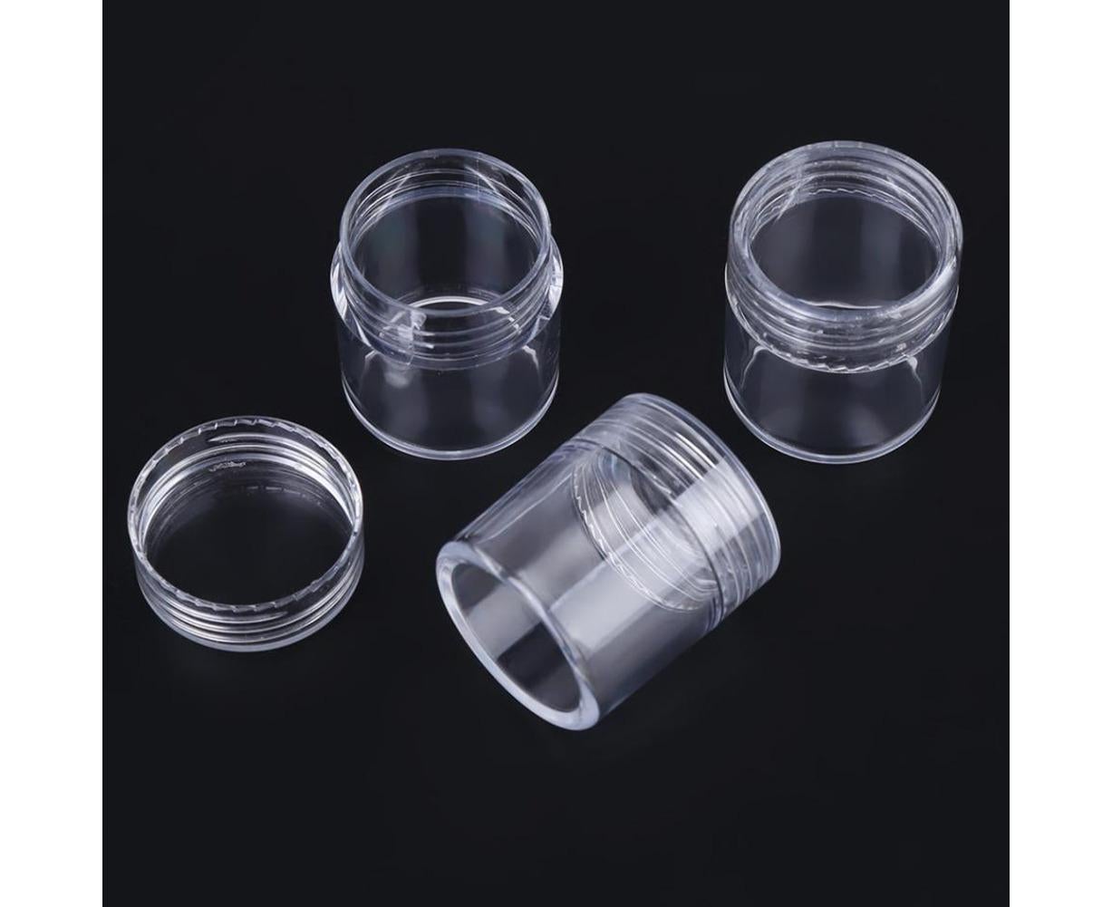 30 Jars Plastic Transparent Nail Art Rhinestone Storage Box Jewelry Organizer