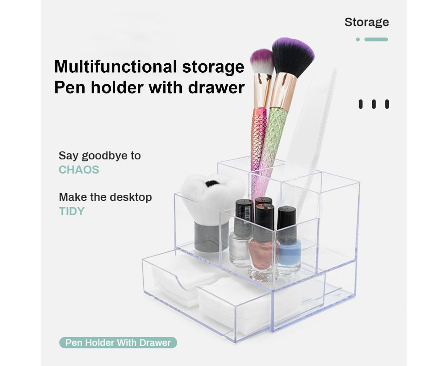 Makeup Organizer Drawer Type Large Capacity - Transparent