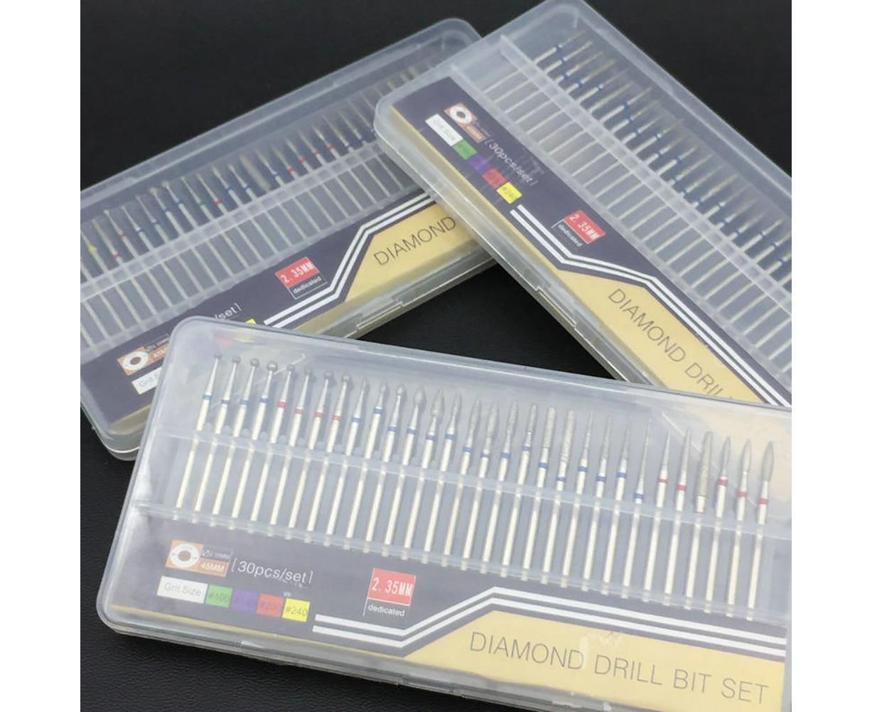 30Pcs Tungsten Steel Nail Drill Bits Manicure Pedicure Gel Polish Removal Tool-A