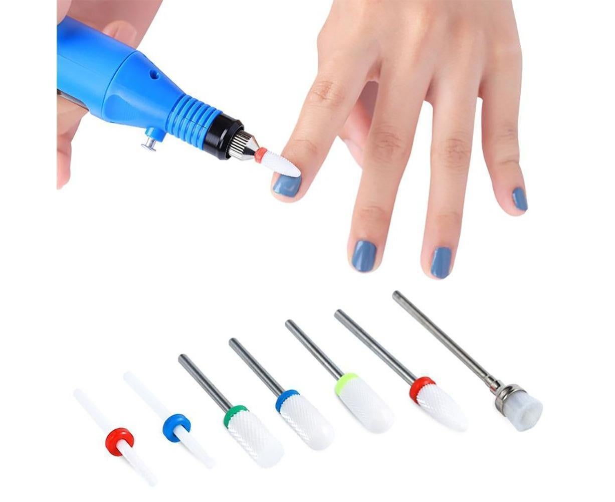 7Pcs Tungsten Steel Ceramics Remove Gel Polish Manicure Pedicure Nail Drill Bits-9#