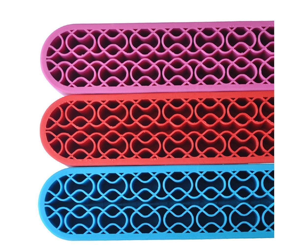 Silicone Nail Pen Holder Makeup Brush Display Stand Storage Case Desk Organizer-Pink