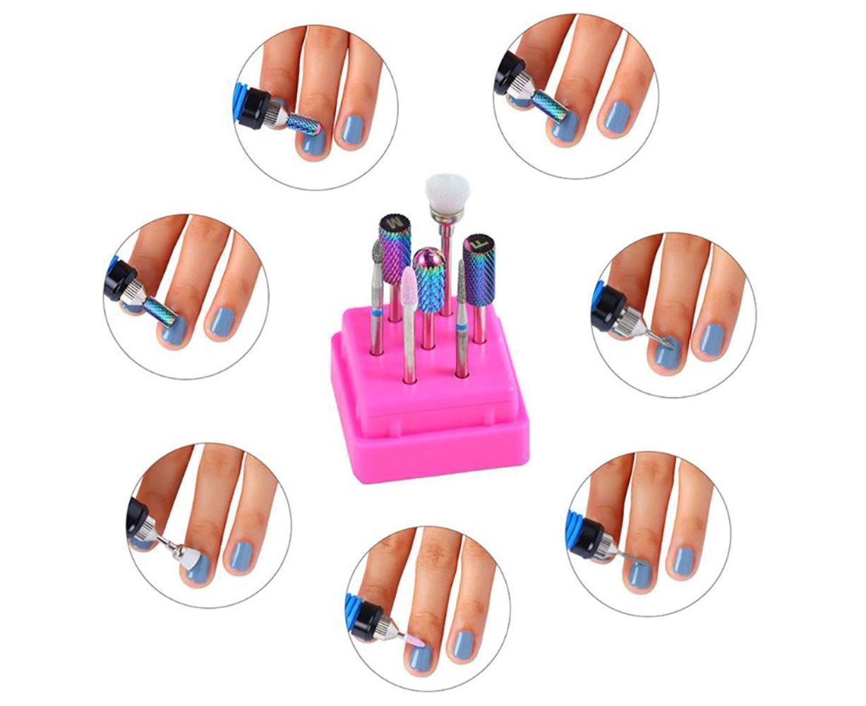 7Pcs Tungsten Steel Ceramics Remove Gel Polish Manicure Pedicure Nail Drill Bits-2#