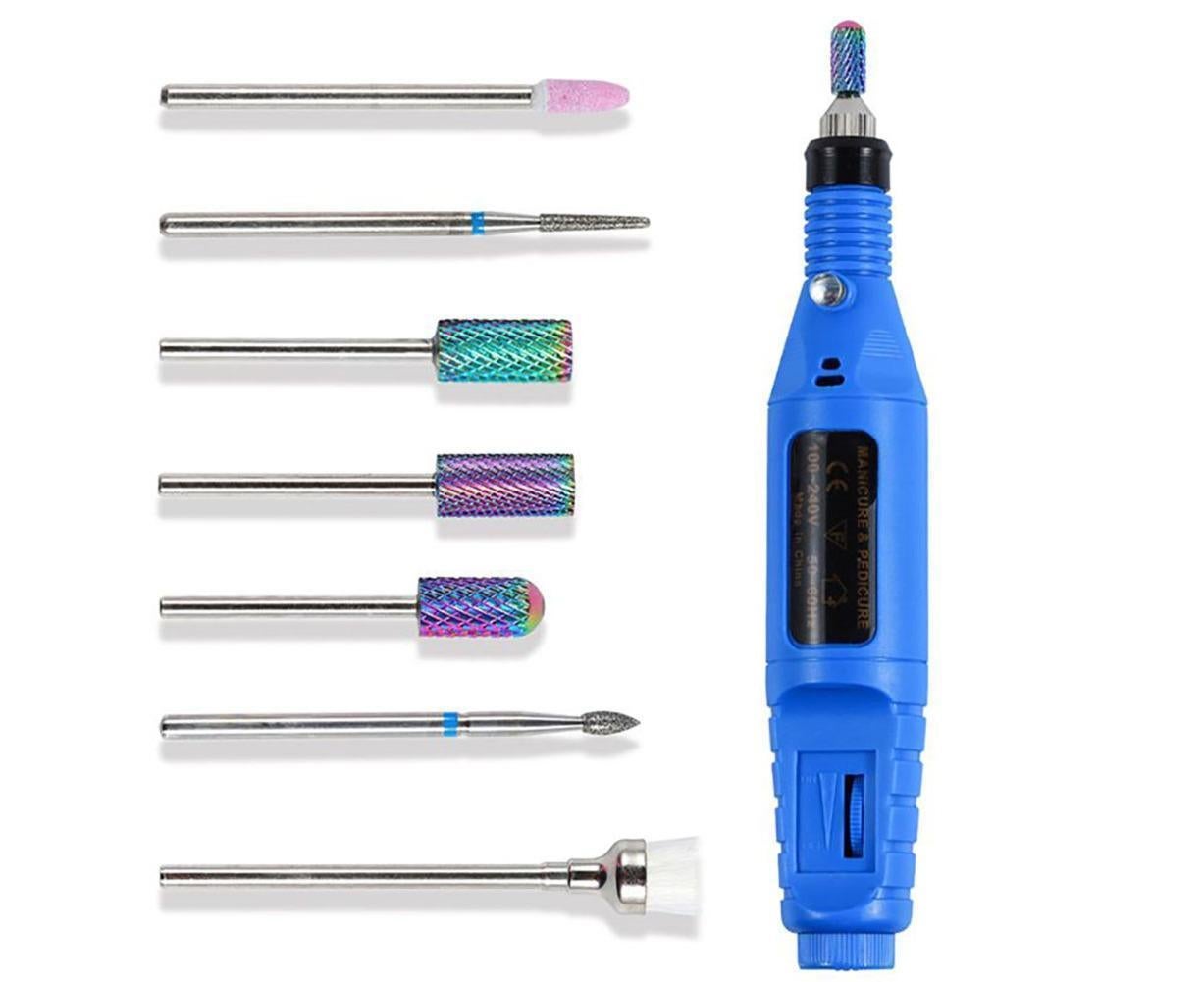 7Pcs Tungsten Steel Ceramics Remove Gel Polish Manicure Pedicure Nail Drill Bits-7#