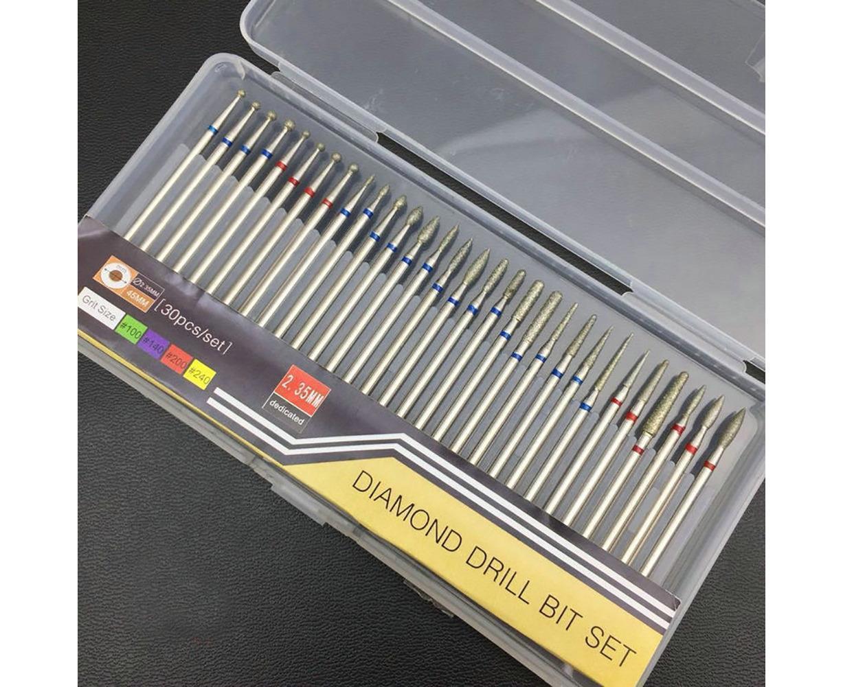 30Pcs Tungsten Steel Nail Drill Bits Manicure Pedicure Gel Polish Removal Tool-C