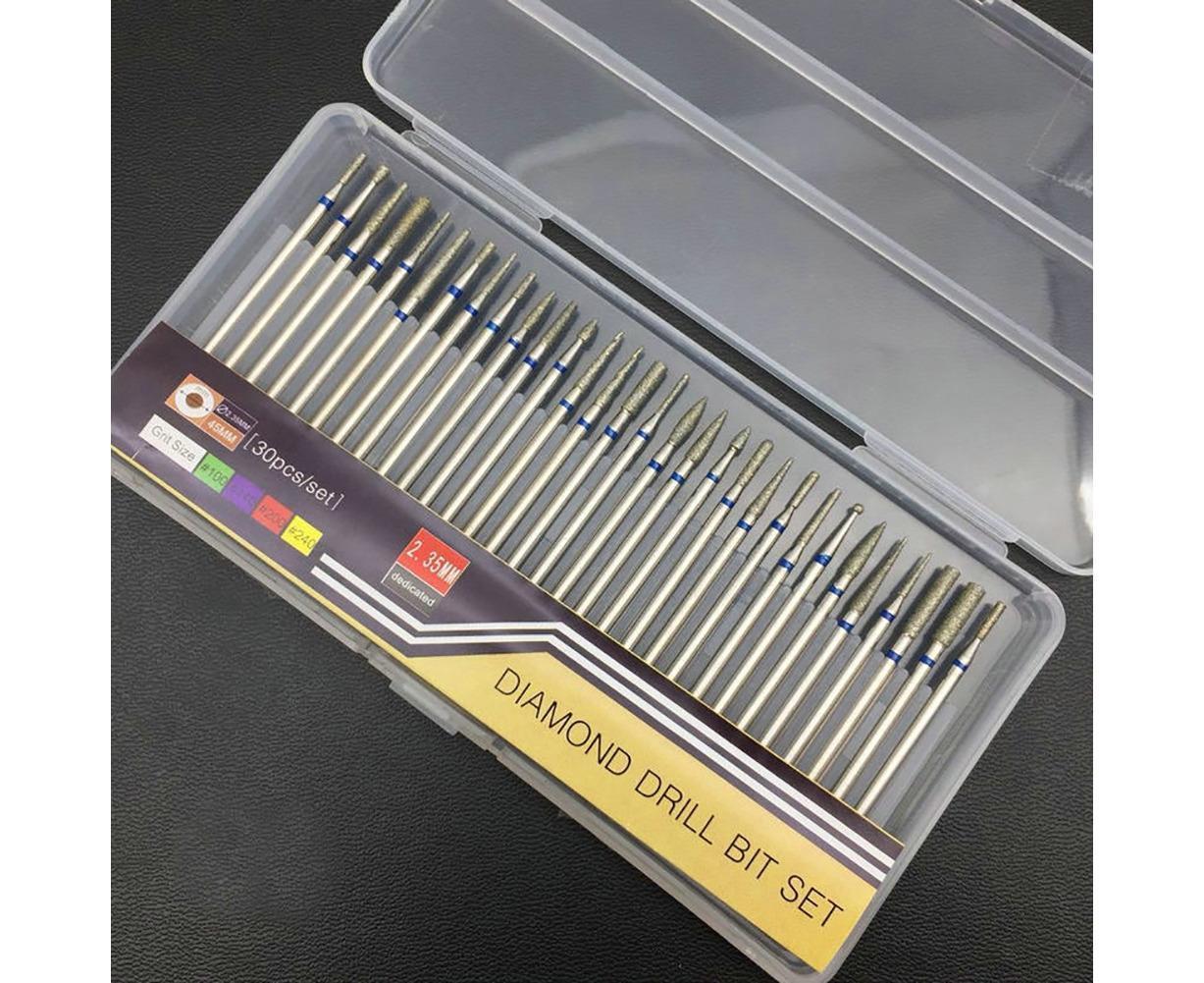 30Pcs Tungsten Steel Nail Drill Bits Manicure Pedicure Gel Polish Removal Tool-C
