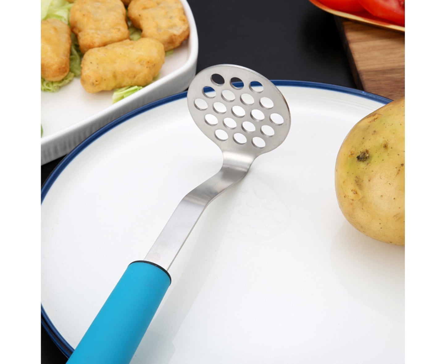 Vegetable Masher Stainless Steel - Blue