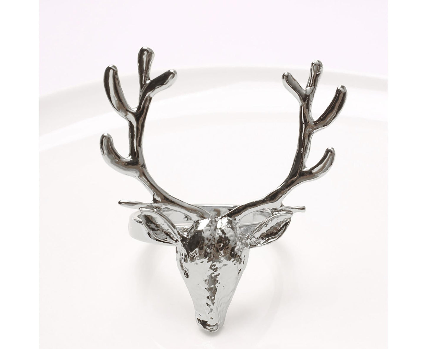 6Pcs Napkin Holder Deer Design Metal Table Decoration - Silver