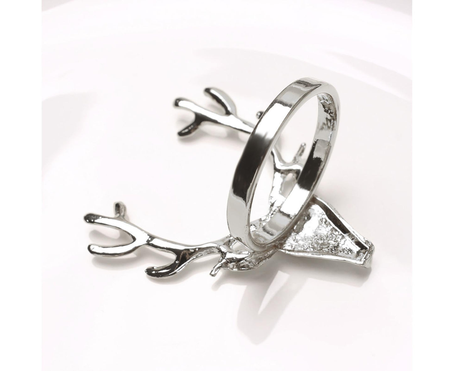 6Pcs Napkin Holder Deer Design Metal Table Decoration - Silver