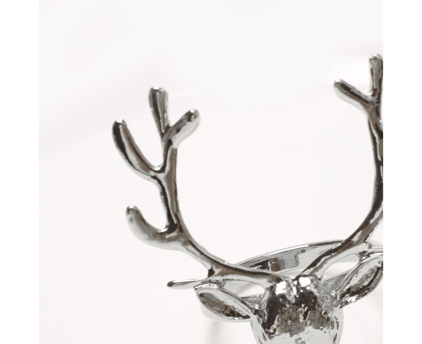 6Pcs Napkin Holder Deer Design Metal Table Decoration - Silver