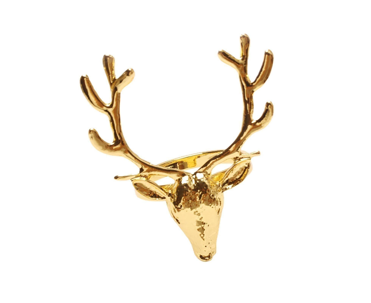 6Pcs Napkin Holder Deer Design Metal Table Decoration - Golden