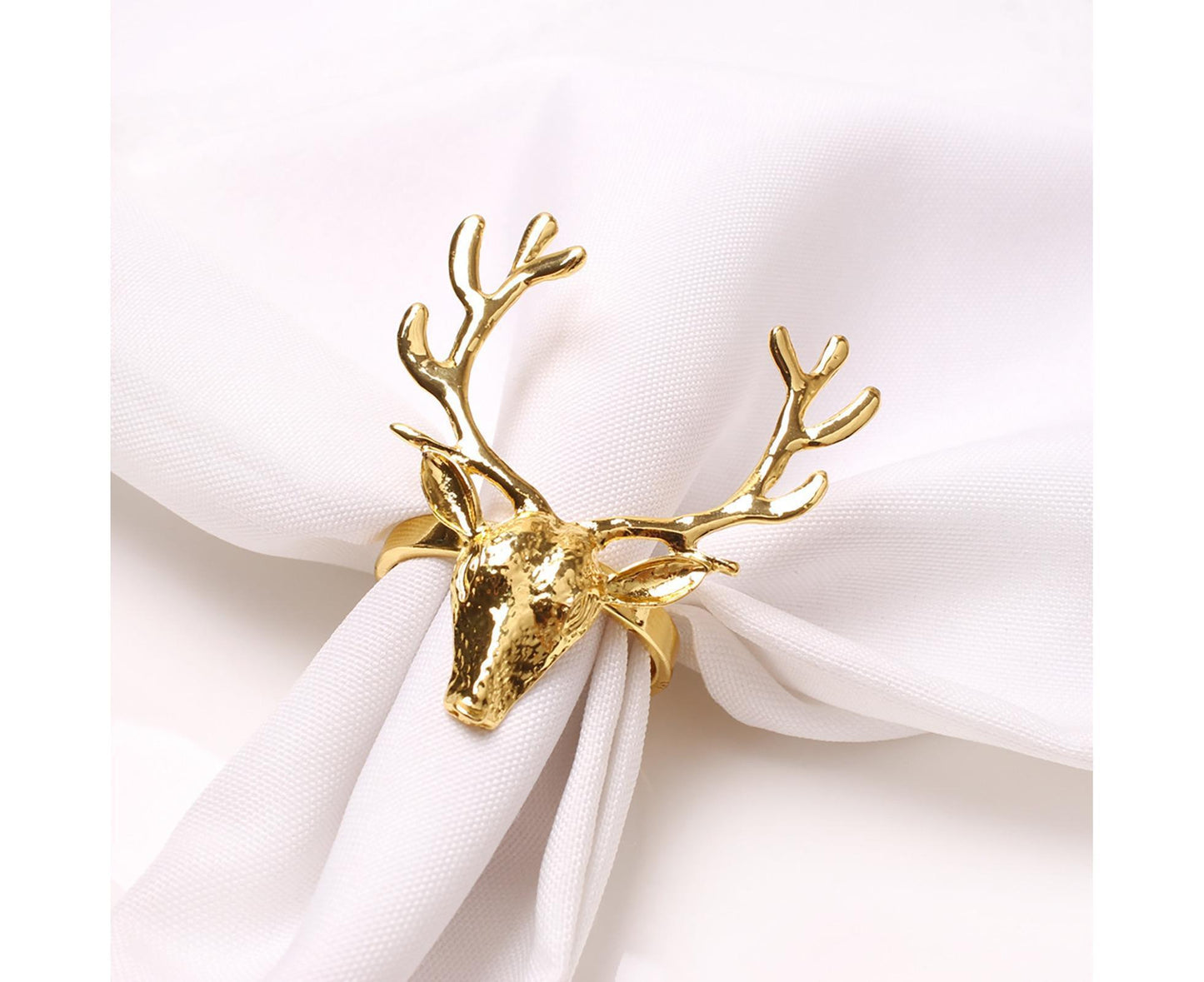 6Pcs Napkin Holder Deer Design Metal Table Decoration - Golden