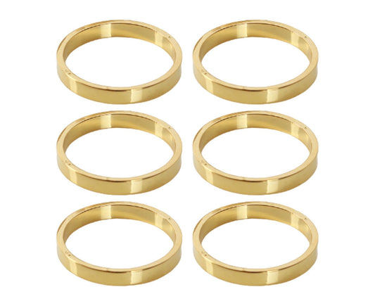 6Pcs Napkin Buckle Portable Easy to Clean Metal Buffet Table Setting Napkin Ring for Weddings-Golden