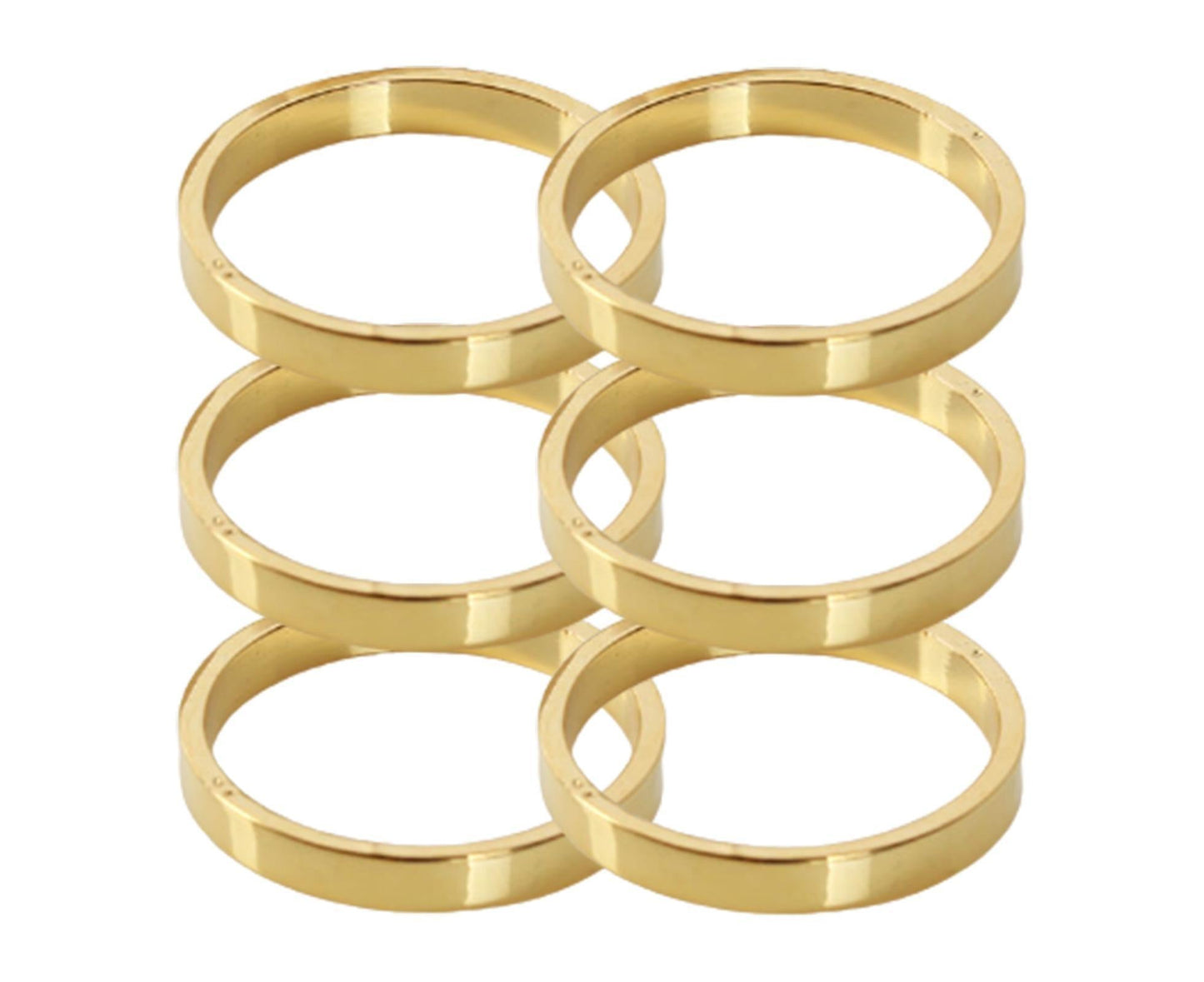 6Pcs Napkin Buckle Portable Easy to Clean Metal Buffet Table Setting Napkin Ring for Weddings-Golden