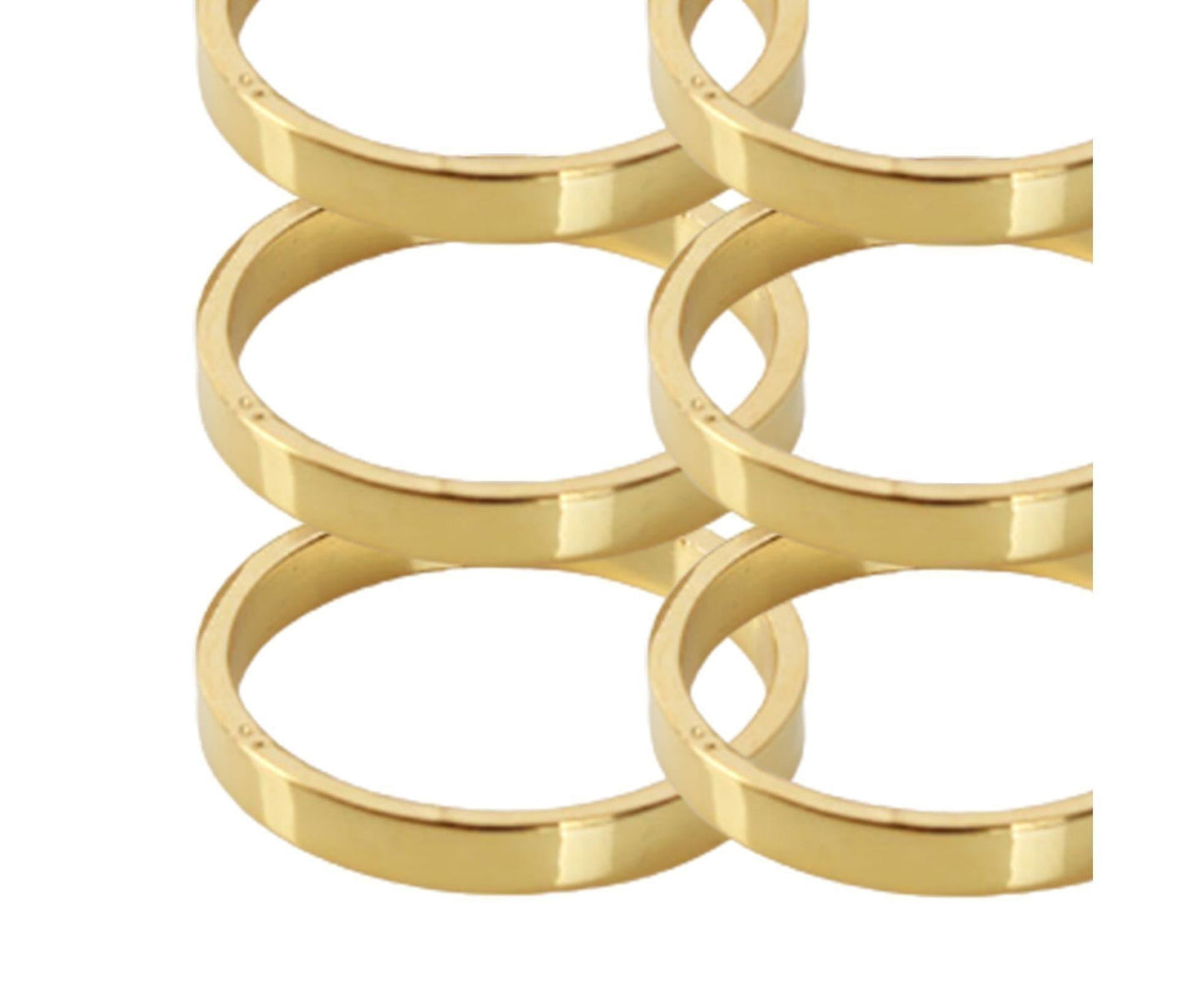 6Pcs Napkin Buckle Portable Easy to Clean Metal Buffet Table Setting Napkin Ring for Weddings-Golden