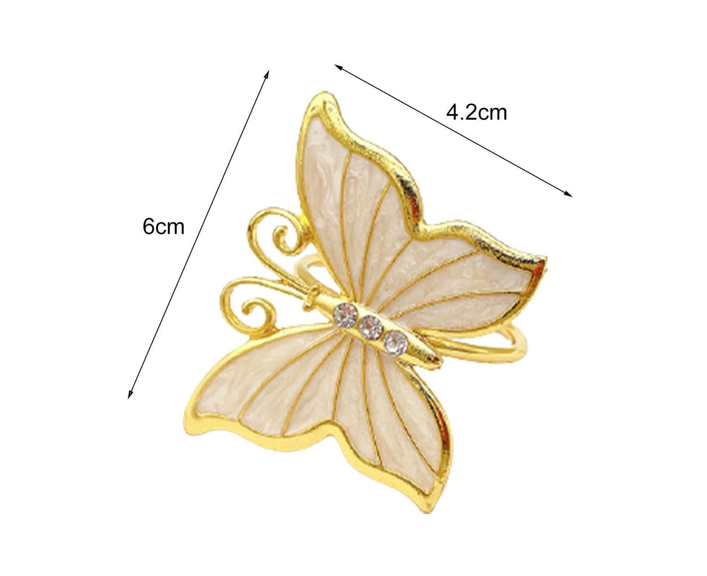 6Pcs Butterfly Shape Napkin Holder Table Decoration - Beige Yellow