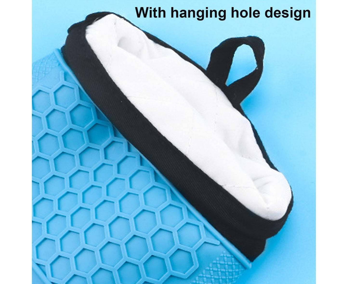 1Pc Waterproof Heat Resistant Silicone Mitt Triple Layer Hot Pads Oven Glove for Kitchen-Blue
