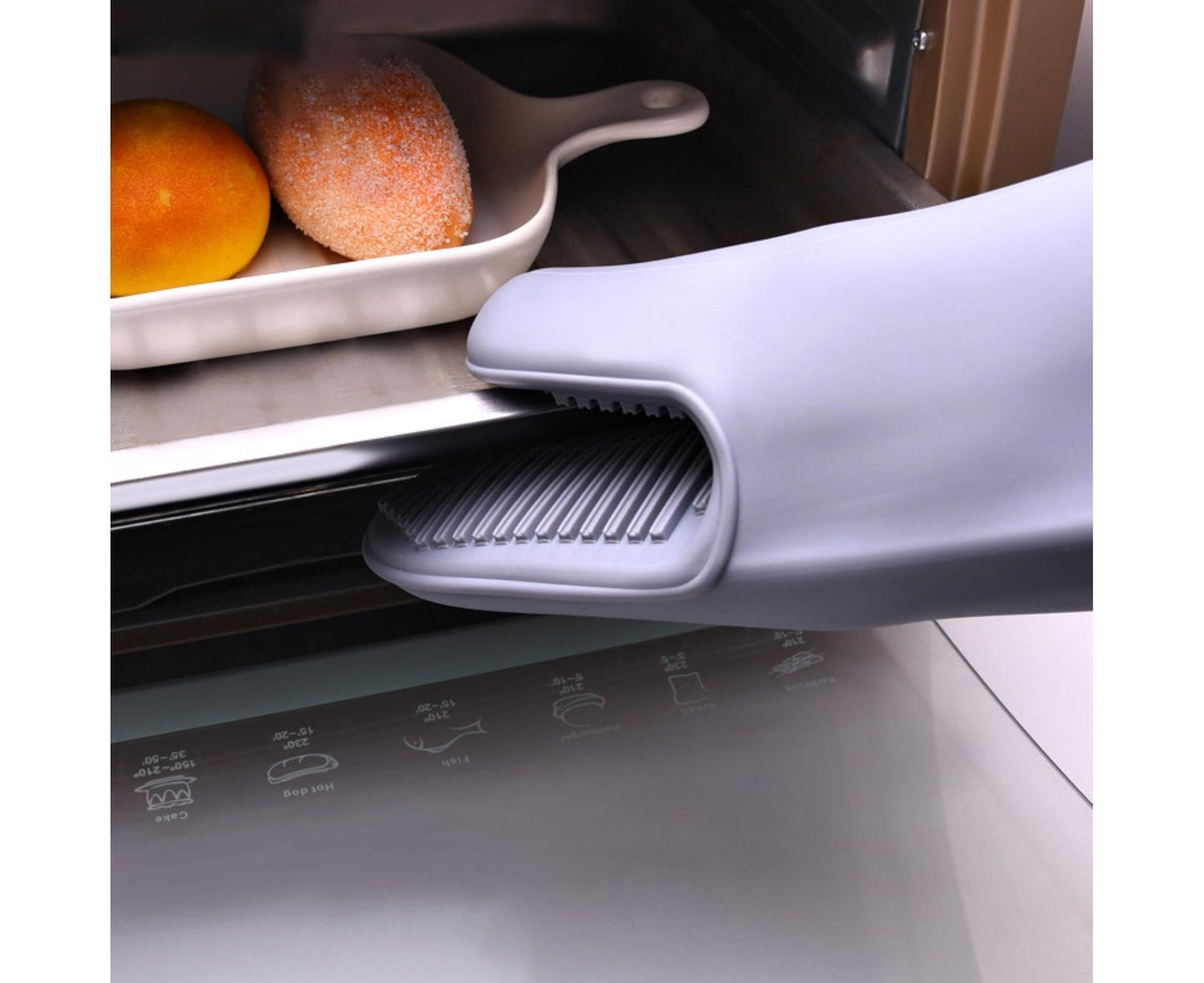 Heat Resistant Silicone Non-slip Oven Grilling BBQ Mitts Cooking Baking Gloves-Pink