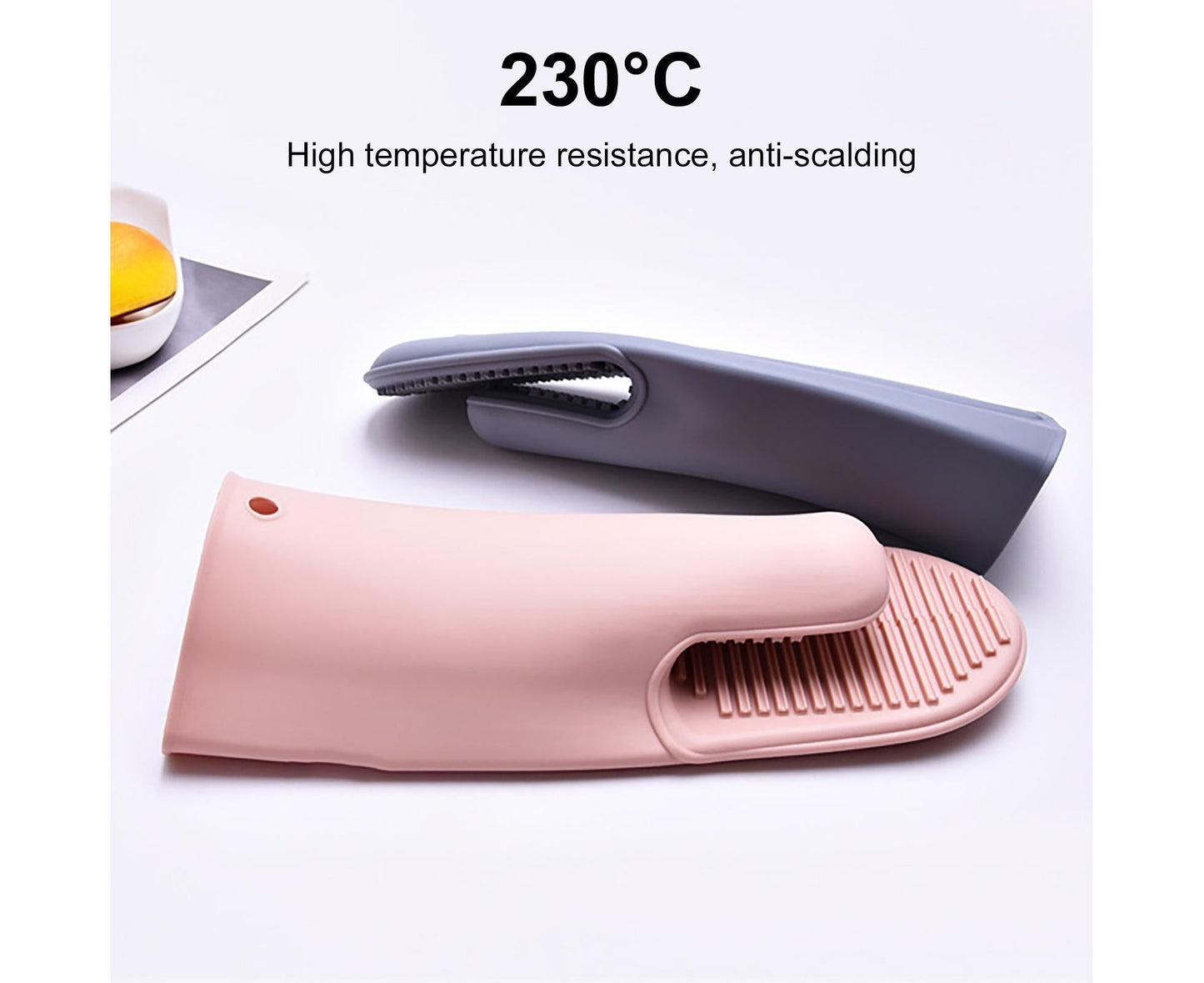 Heat Resistant Silicone Non-slip Oven Grilling BBQ Mitts Cooking Baking Gloves-Green
