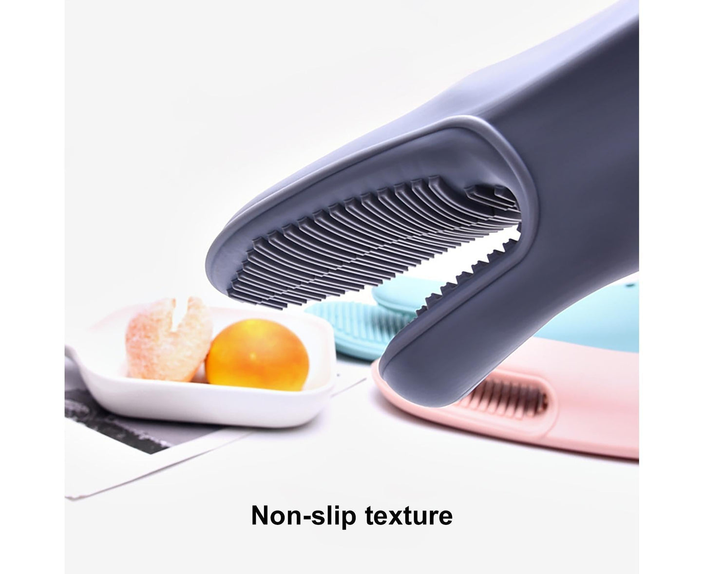 Heat Resistant Silicone Non-slip Oven Grilling BBQ Mitts Cooking Baking Gloves-Green