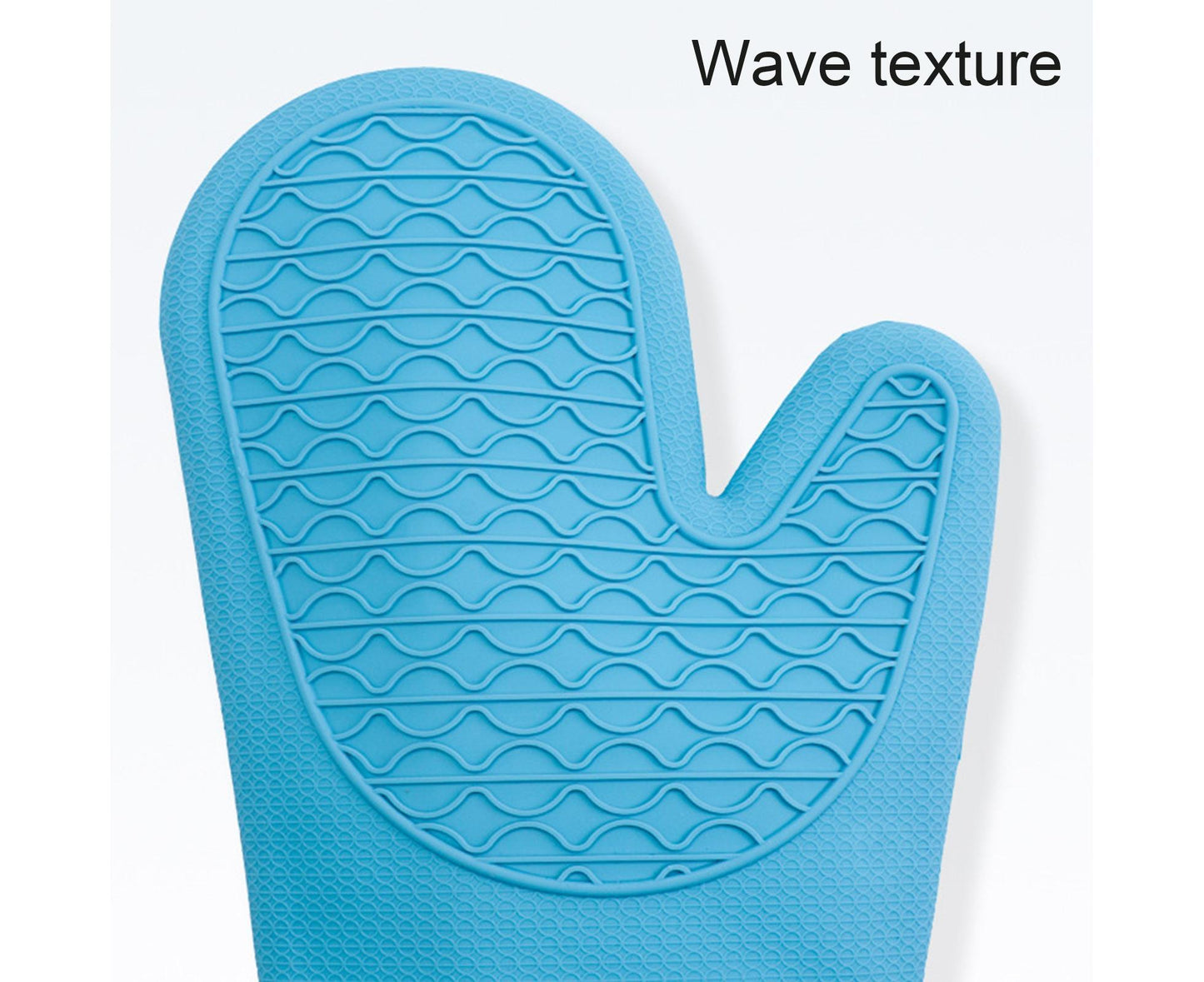 1Pc Oven Mitt Silicone Extra Length - Sky Blue