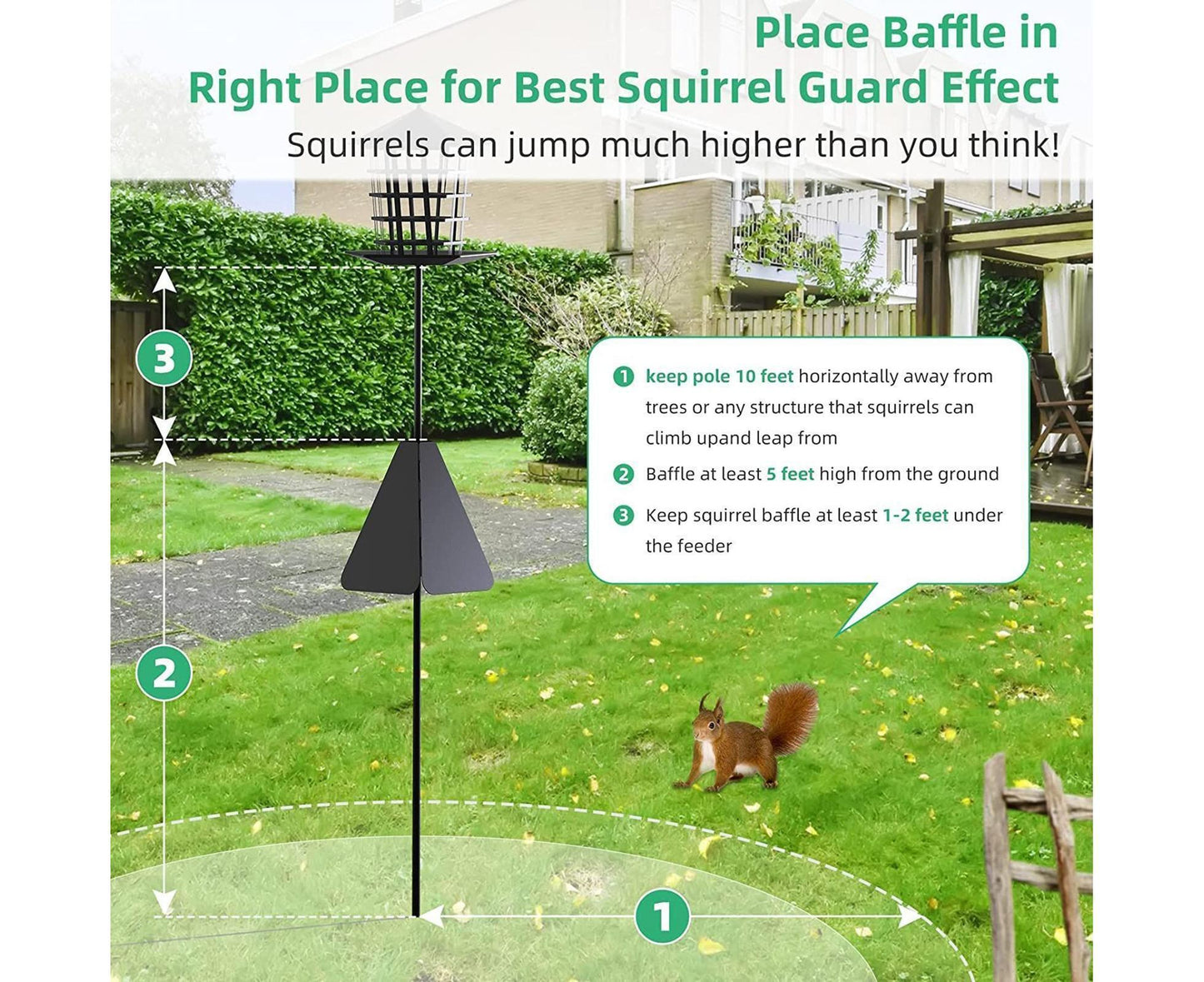 Squirrel Baffle Smooth Surface Bird Feeder Guard - A