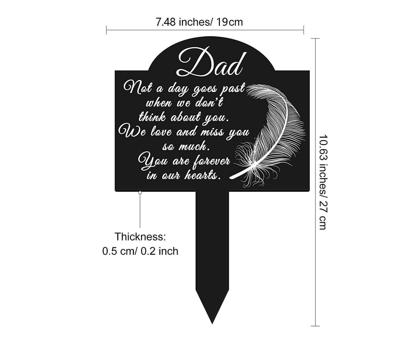 Garden Plaque Memorial Remembrance Stake - A