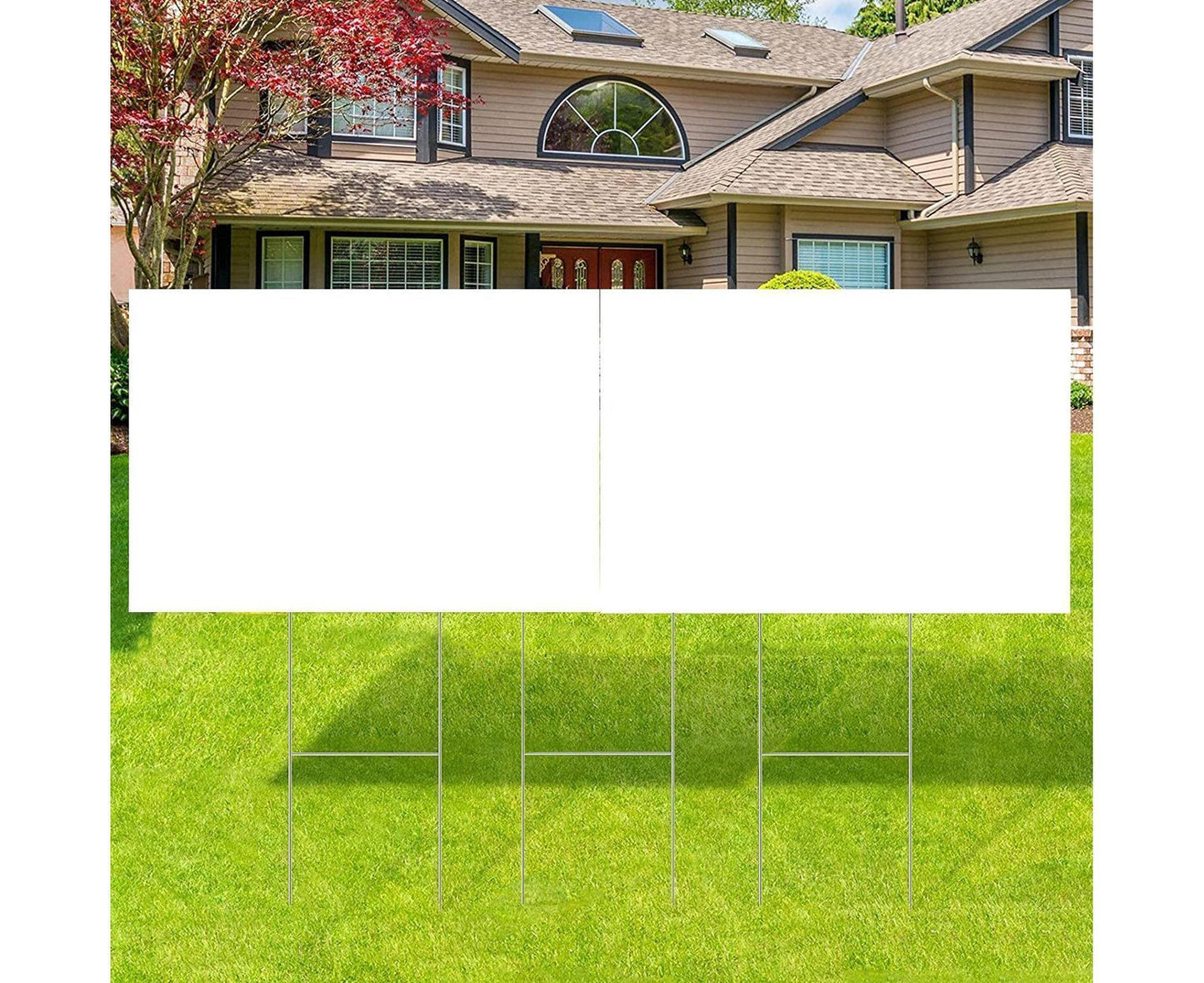 4Pcs Blank Yard Signs with H Stakes - 4pcs