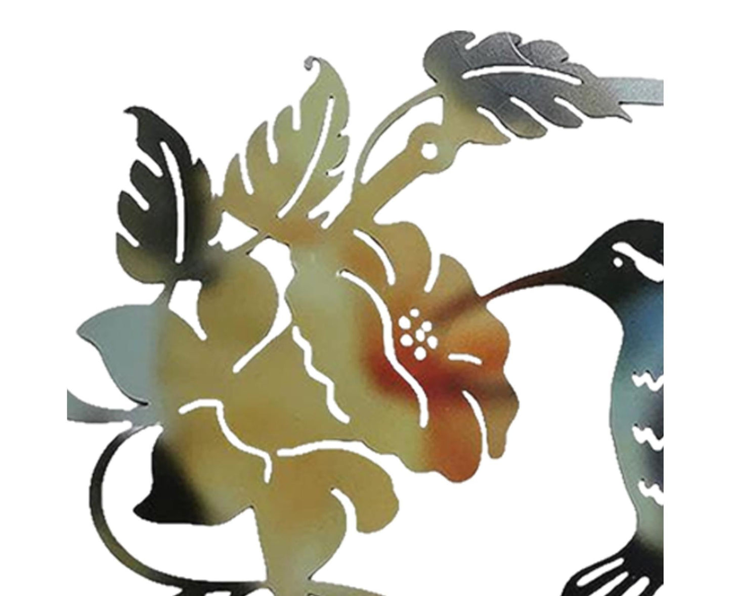 Metal Bird Wall Art Decor Hummingbird - Yellow