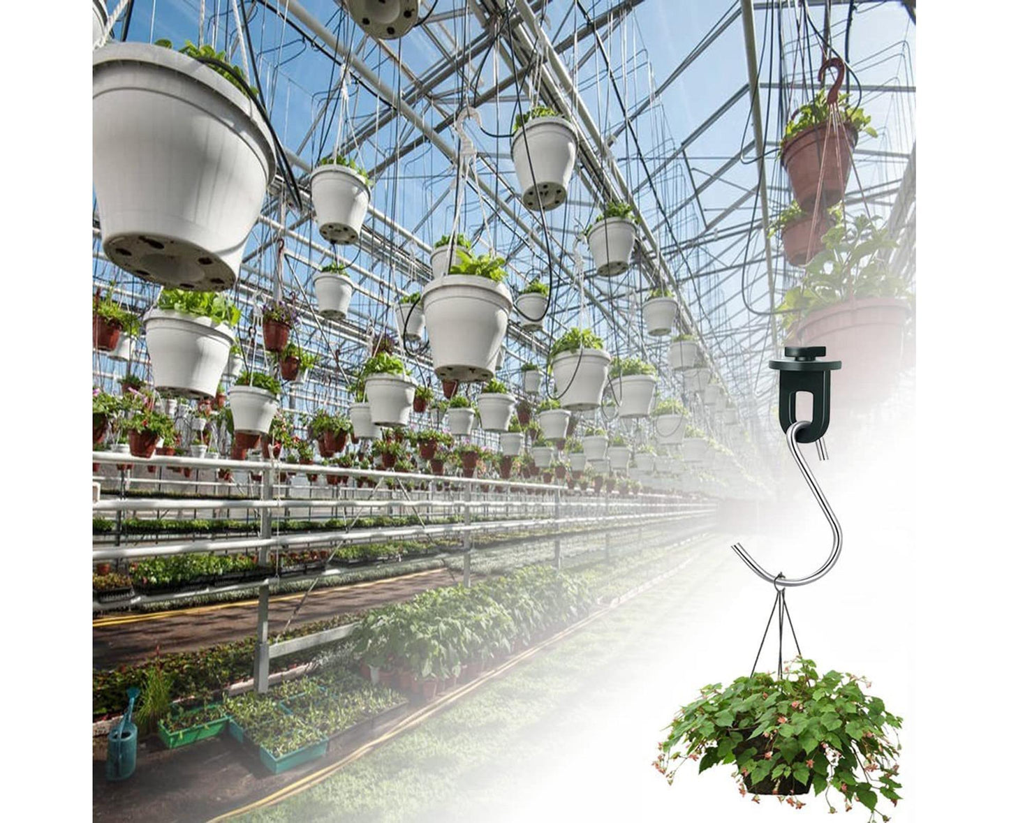 1 Set Plant Hanging Hook S-shaped - Green