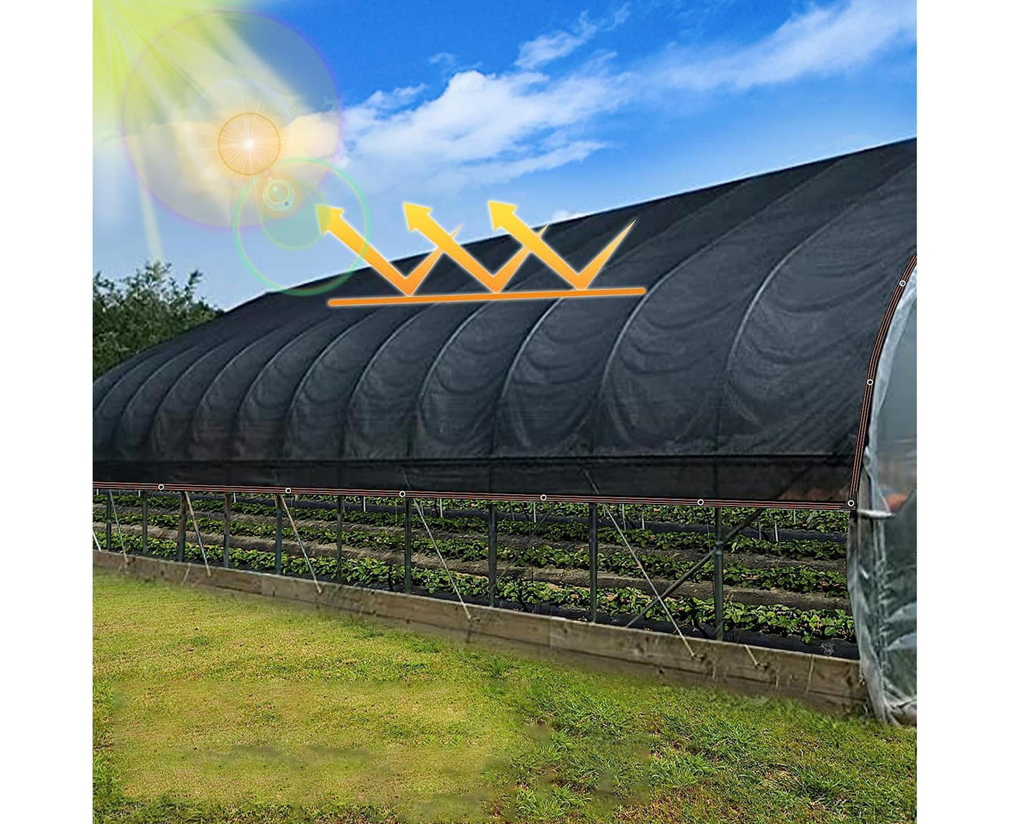 Black Shade Cloth with Grommets - S