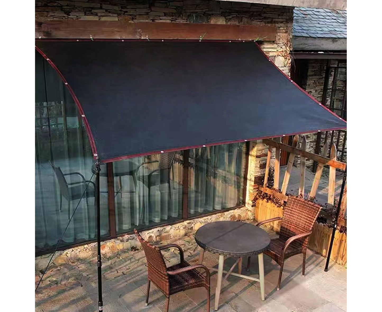 Black Shade Cloth with Grommets - S