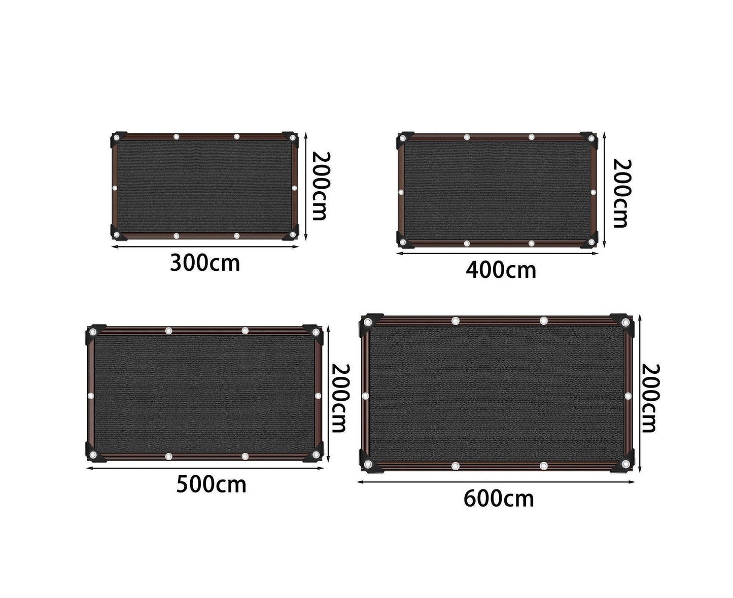 Black Shade Cloth with Grommets - S