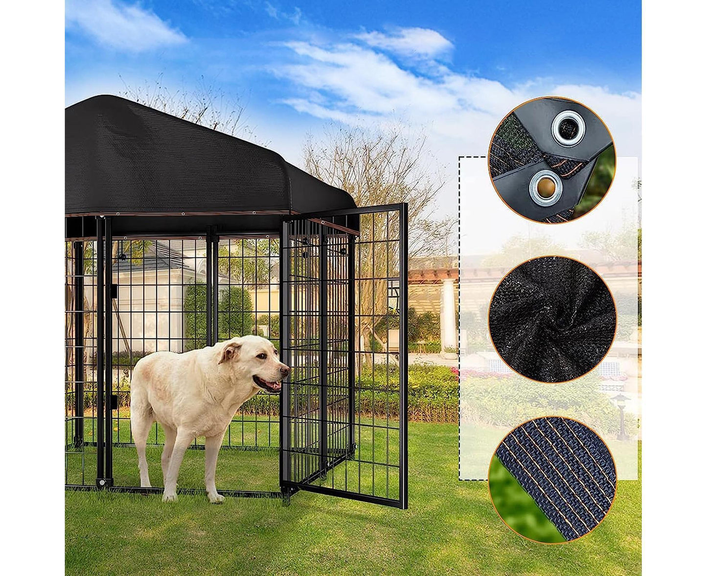 Black Shade Cloth with Grommets - S