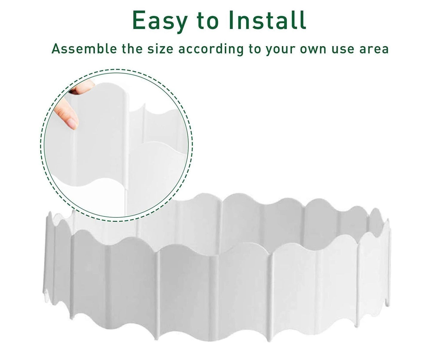 20Pcs Border Fence Walkway Landscape Edging - White