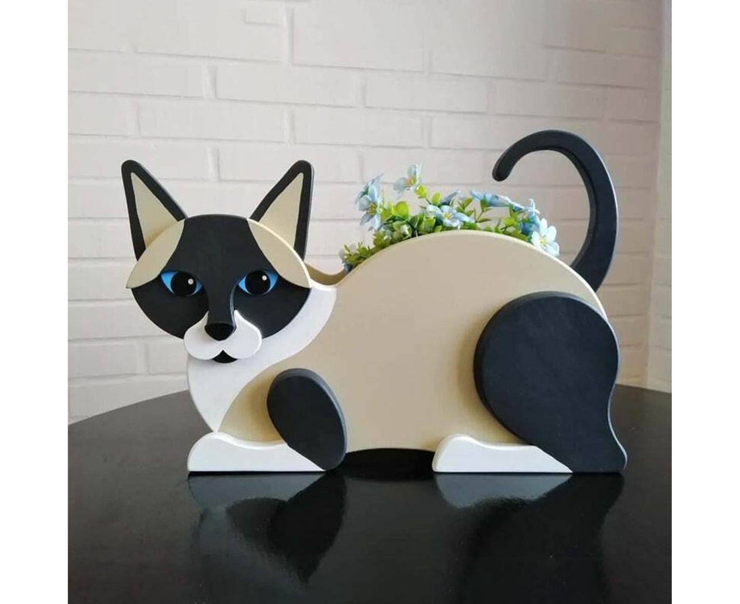Flower Pot Cat Shape PVC Plant Pot - B