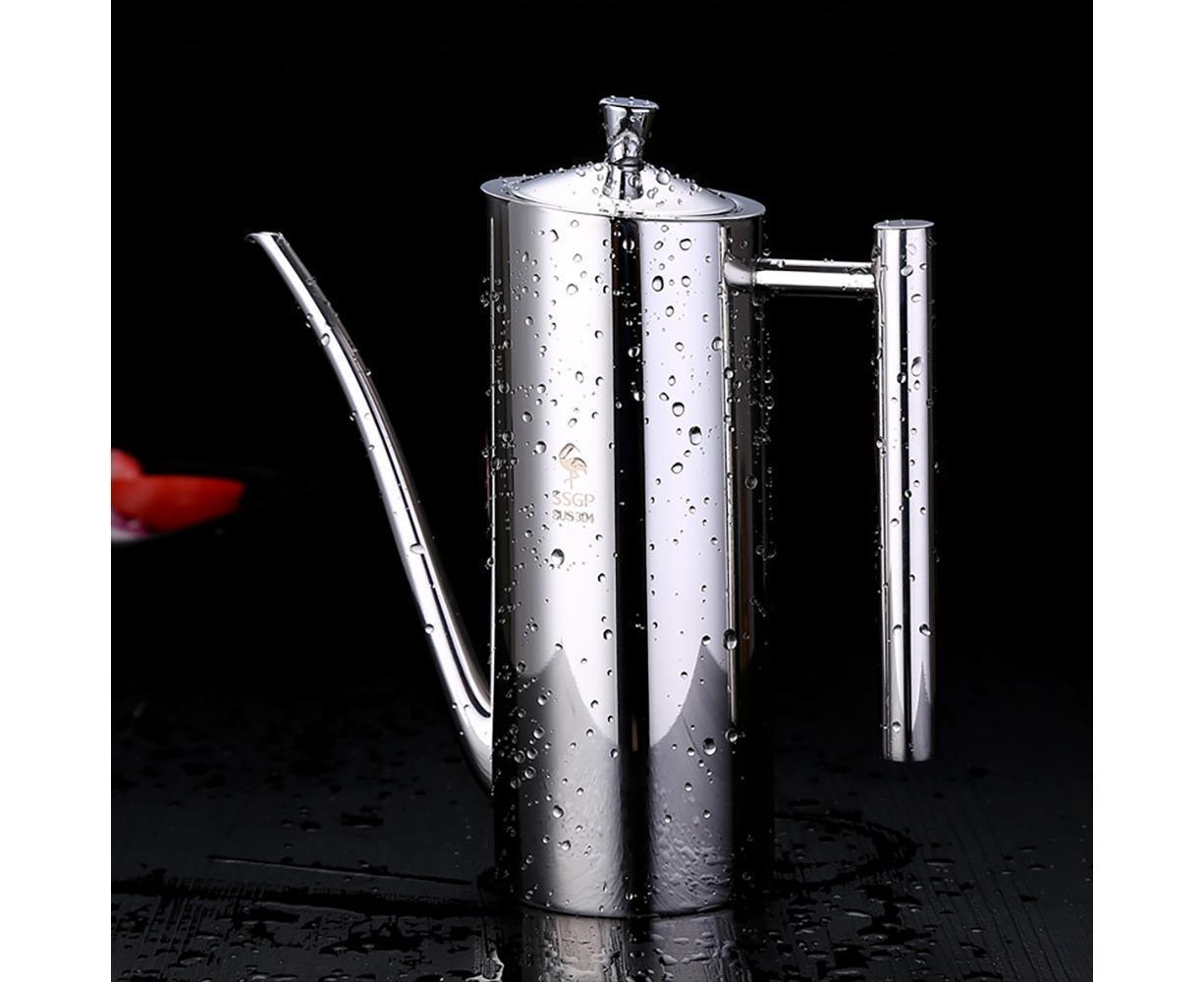 Olive Oil Dispenser Stainless Steel Oil Pot Bottle Oil Vinegar Can straight handle 700ml